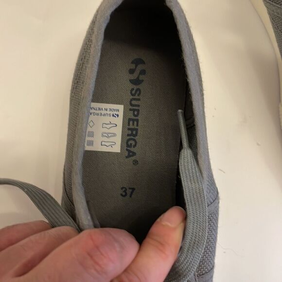 SUPERGA GREY WHITE SNEAKERS.  NEW. - Picture 8 of 12